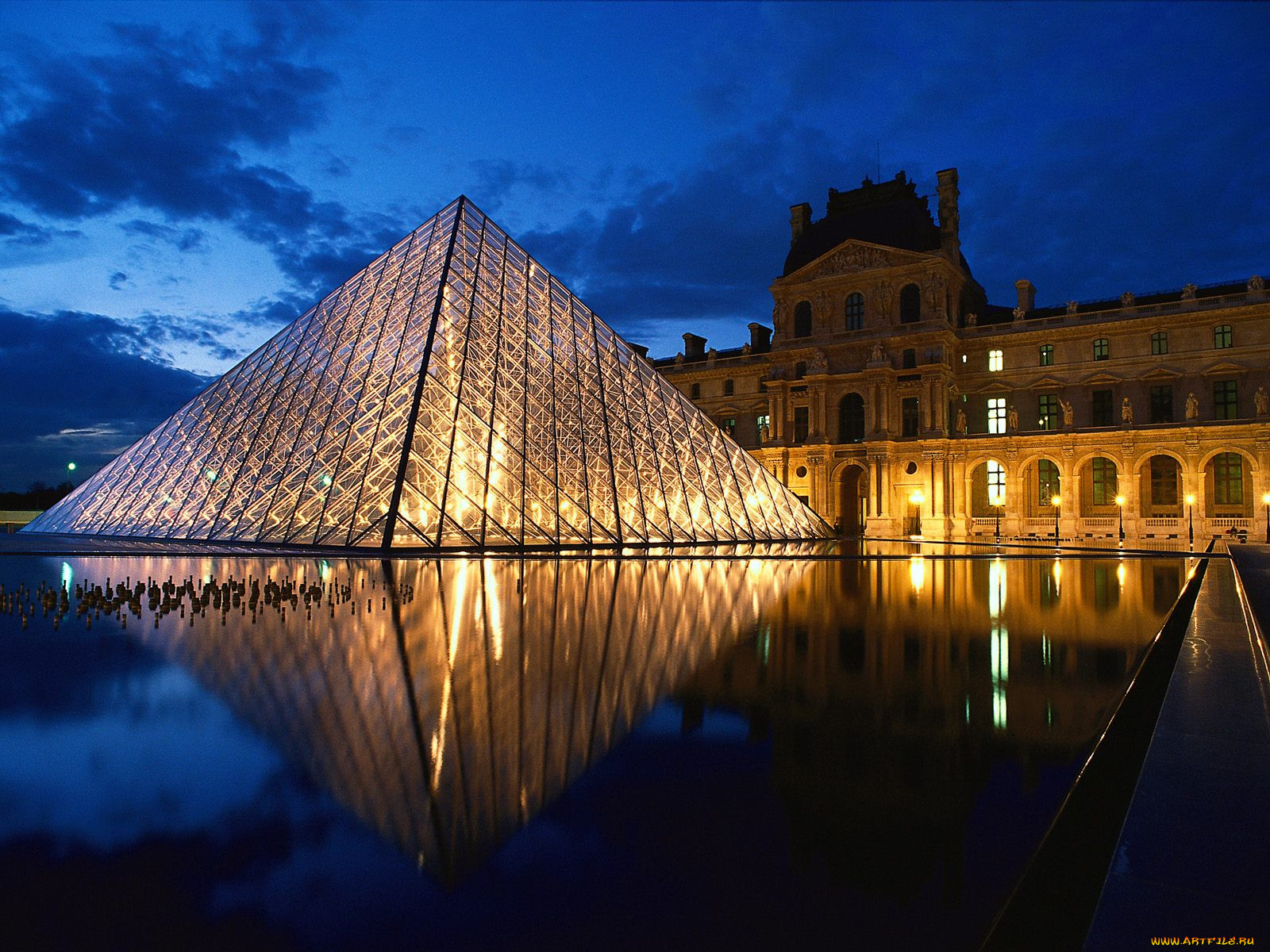 pyramid, at, louvre, museum, paris, france, , , 